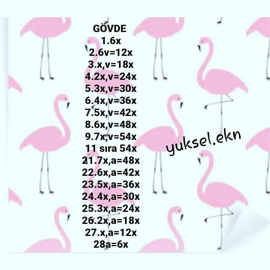 Flamingoya ait tığ işi şemamız