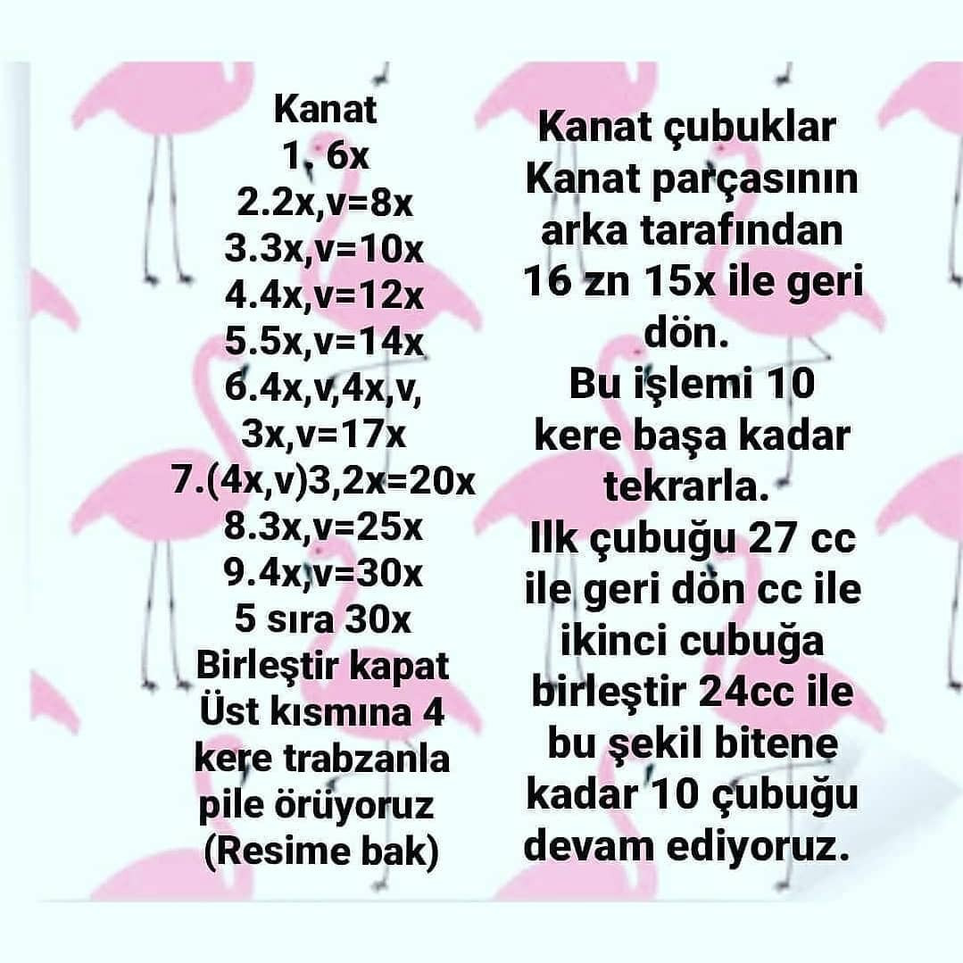 Flamingoya ait tığ işi şemamız