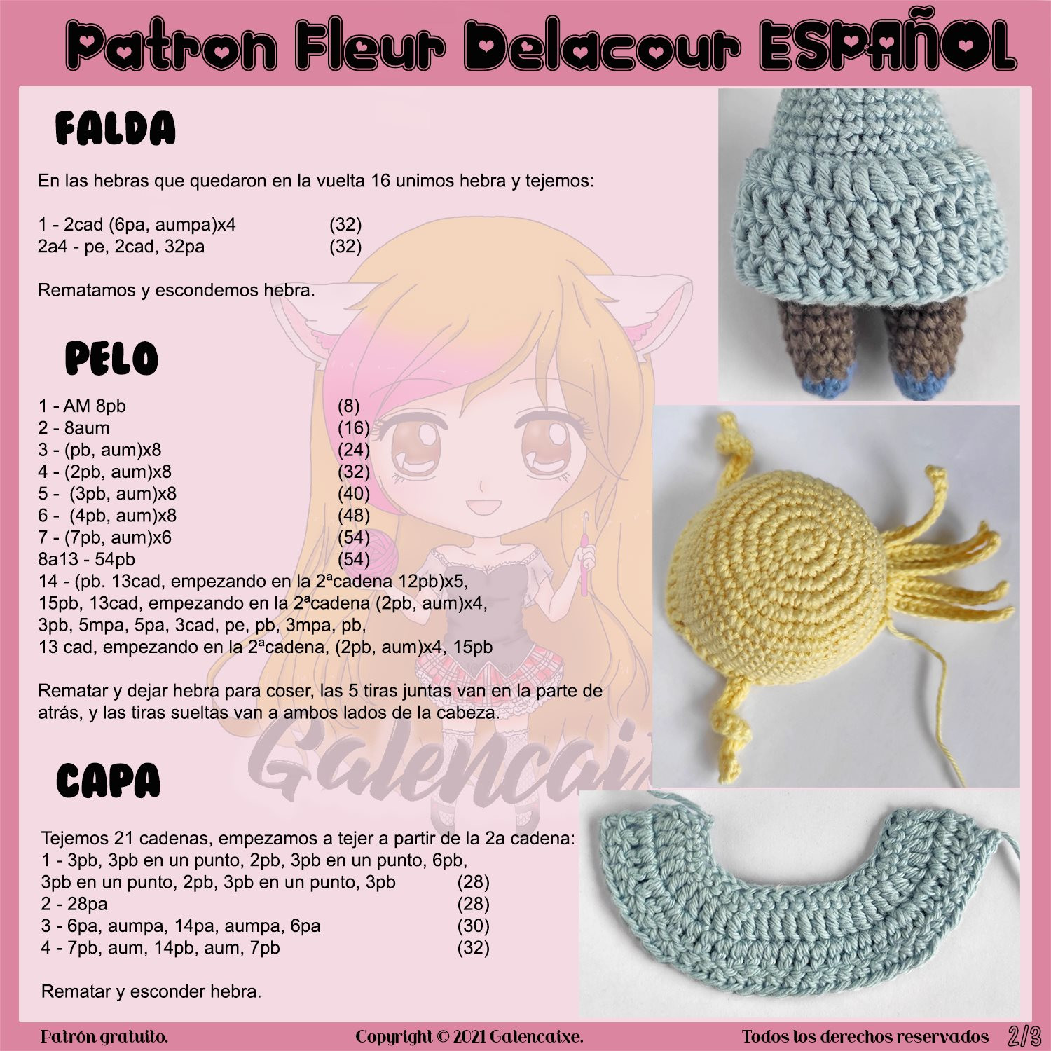 Fleur Delacour: Patrón de Amigurumi Gratis