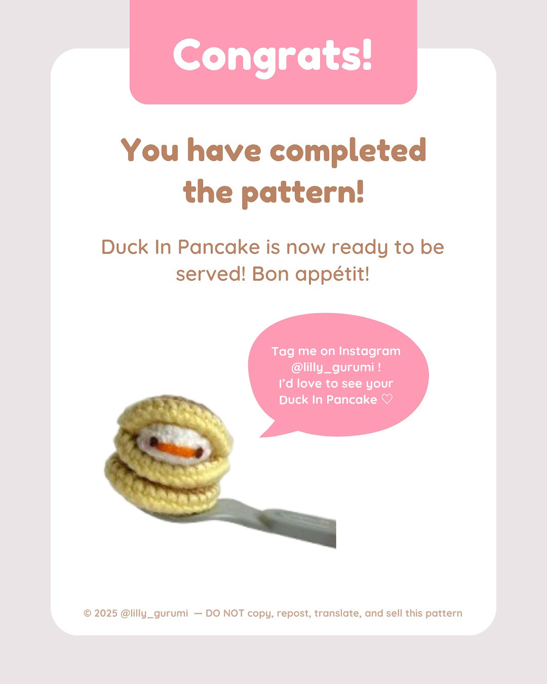 Free Crochet Pancake Amigurumi Pattern