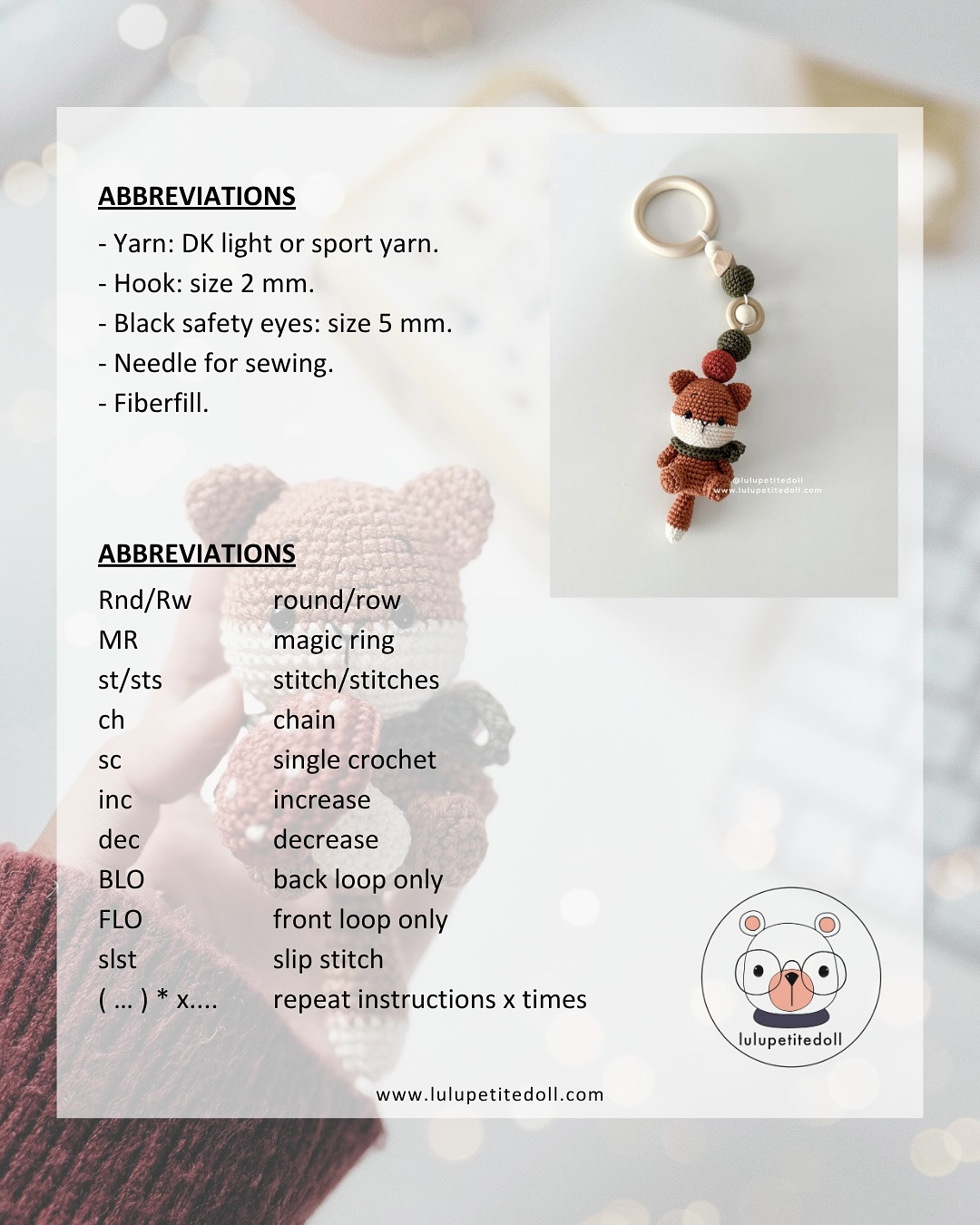 Free Crochet Pattern: Adorable Little Fox