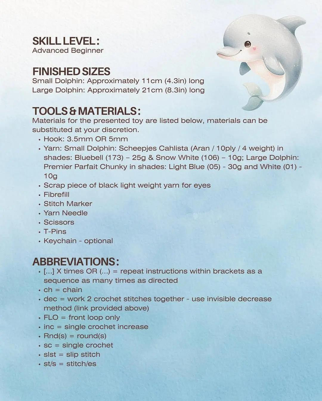 free crochet pattern chubby baby dolphin