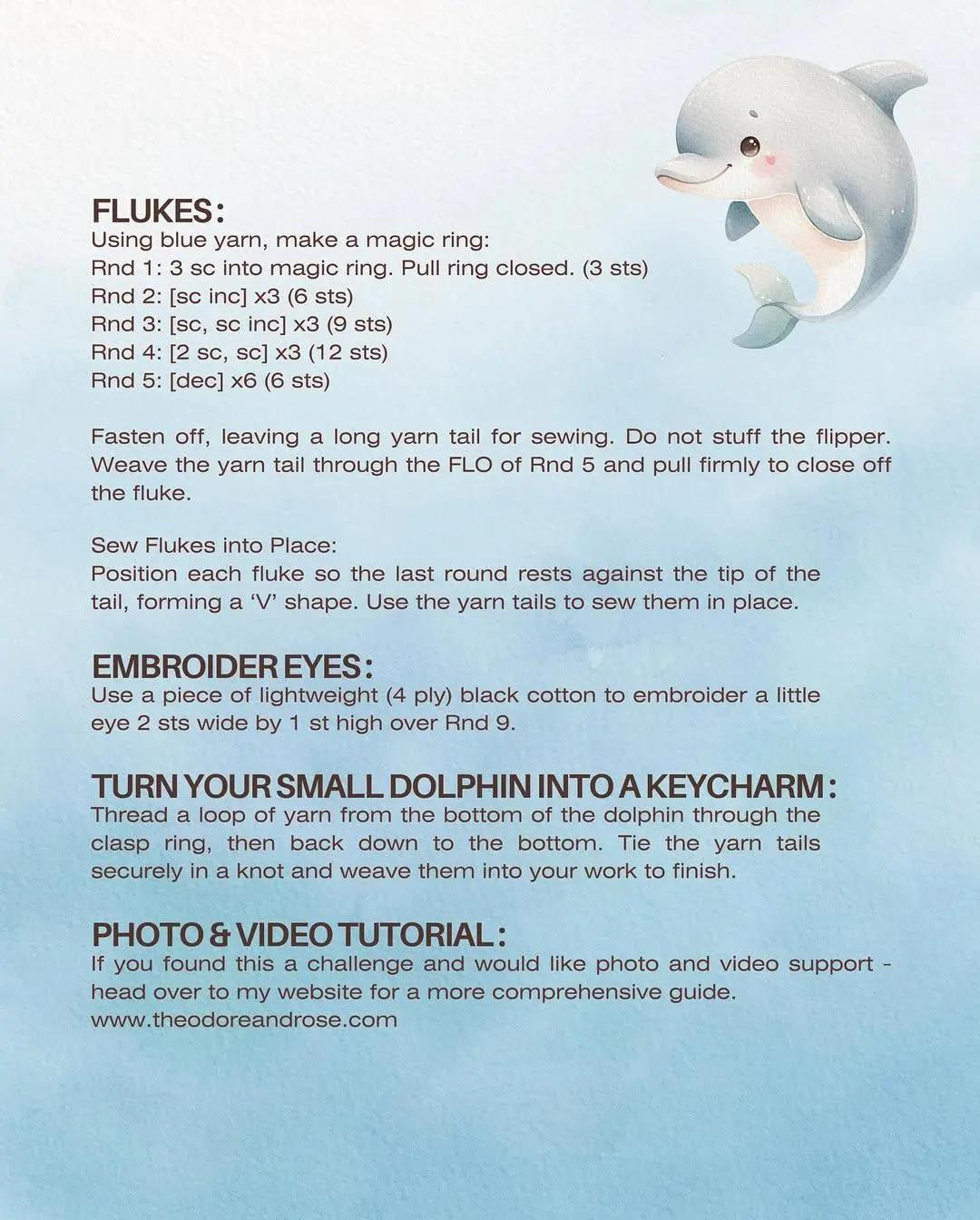 free crochet pattern chubby baby dolphin