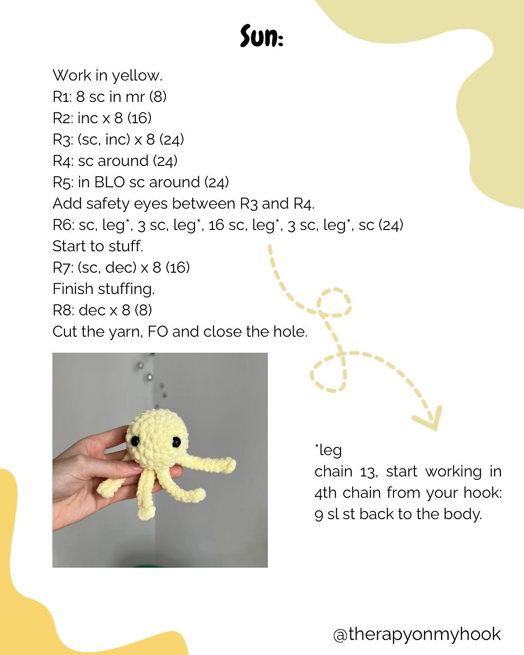 Free Crochet Pattern: Floppy Sun Amigurumi