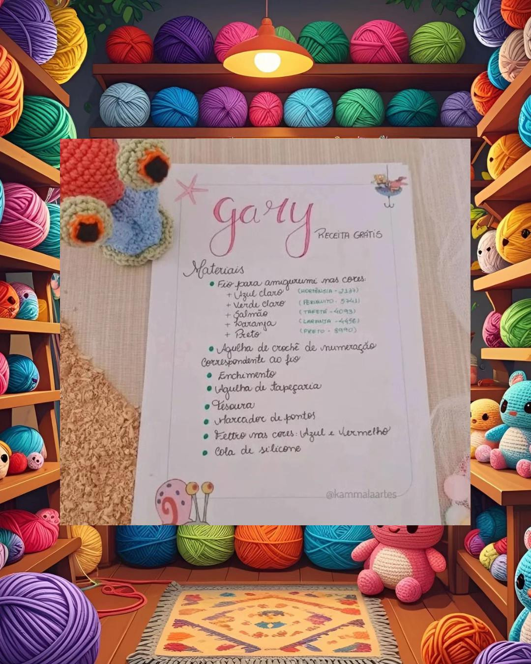 GARY - Receita gratuita de amigurumi caracol