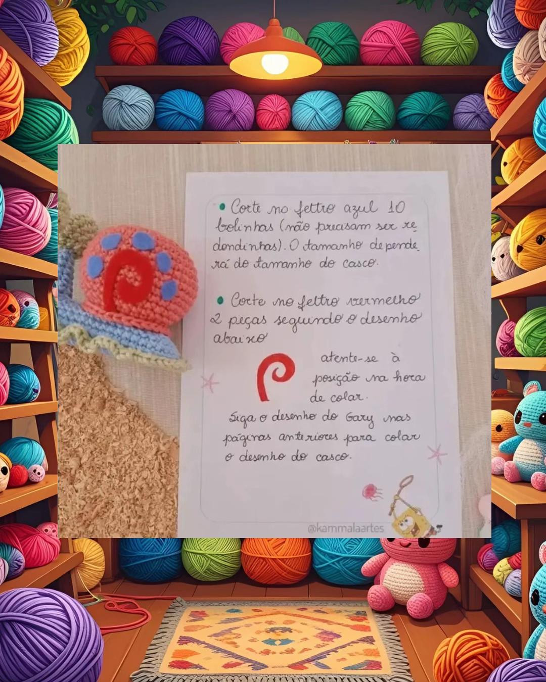 GARY - Receita gratuita de amigurumi caracol