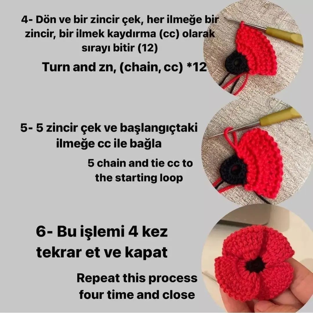 GELİNCİK TOKA ÖRNEĞİ: ÜCRETSİZ ŞEMA