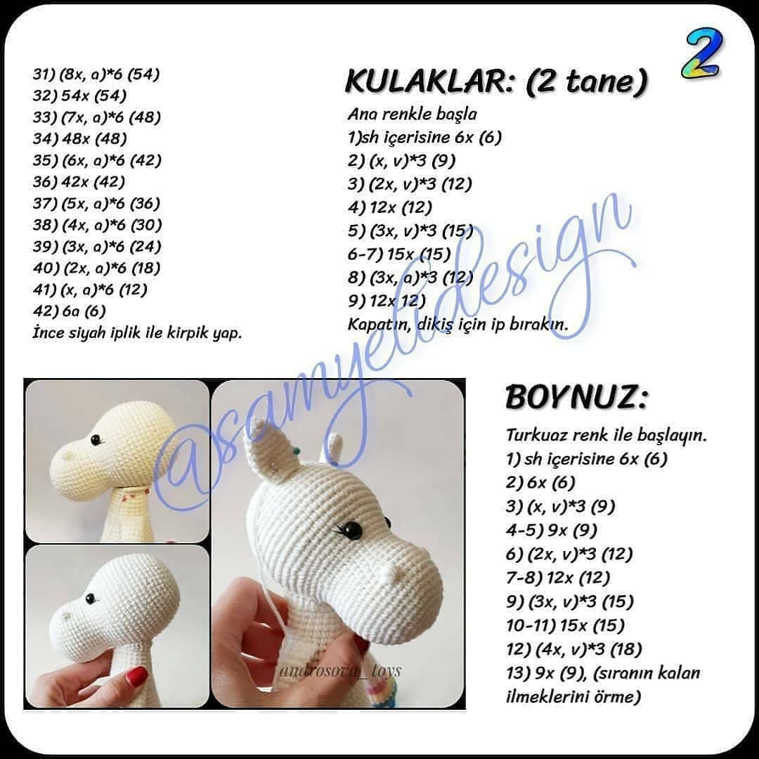 Gökkuşağı Unicorn Amigurumi: Ücretsiz Tığ işi Şeması