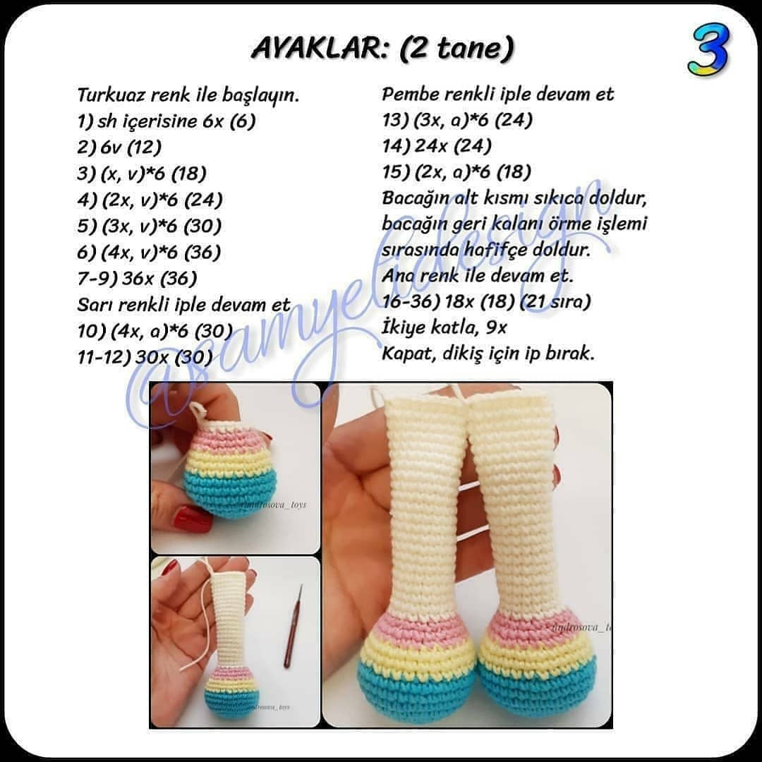 Gökkuşağı Unicorn Amigurumi: Ücretsiz Tığ işi Şeması