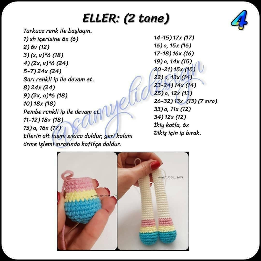 Gökkuşağı Unicorn Amigurumi: Ücretsiz Tığ işi Şeması