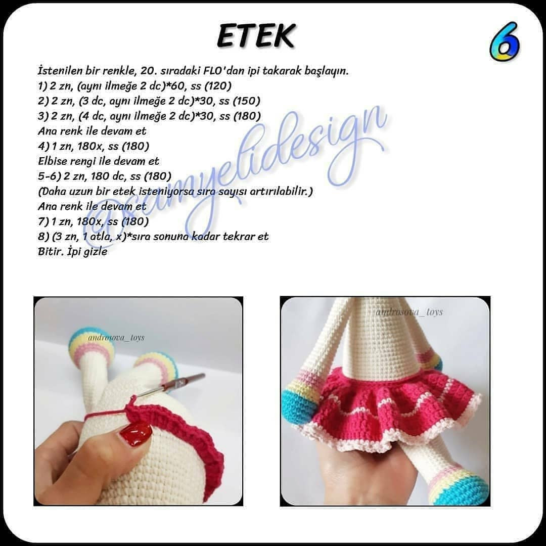 Gökkuşağı Unicorn Amigurumi: Ücretsiz Tığ işi Şeması