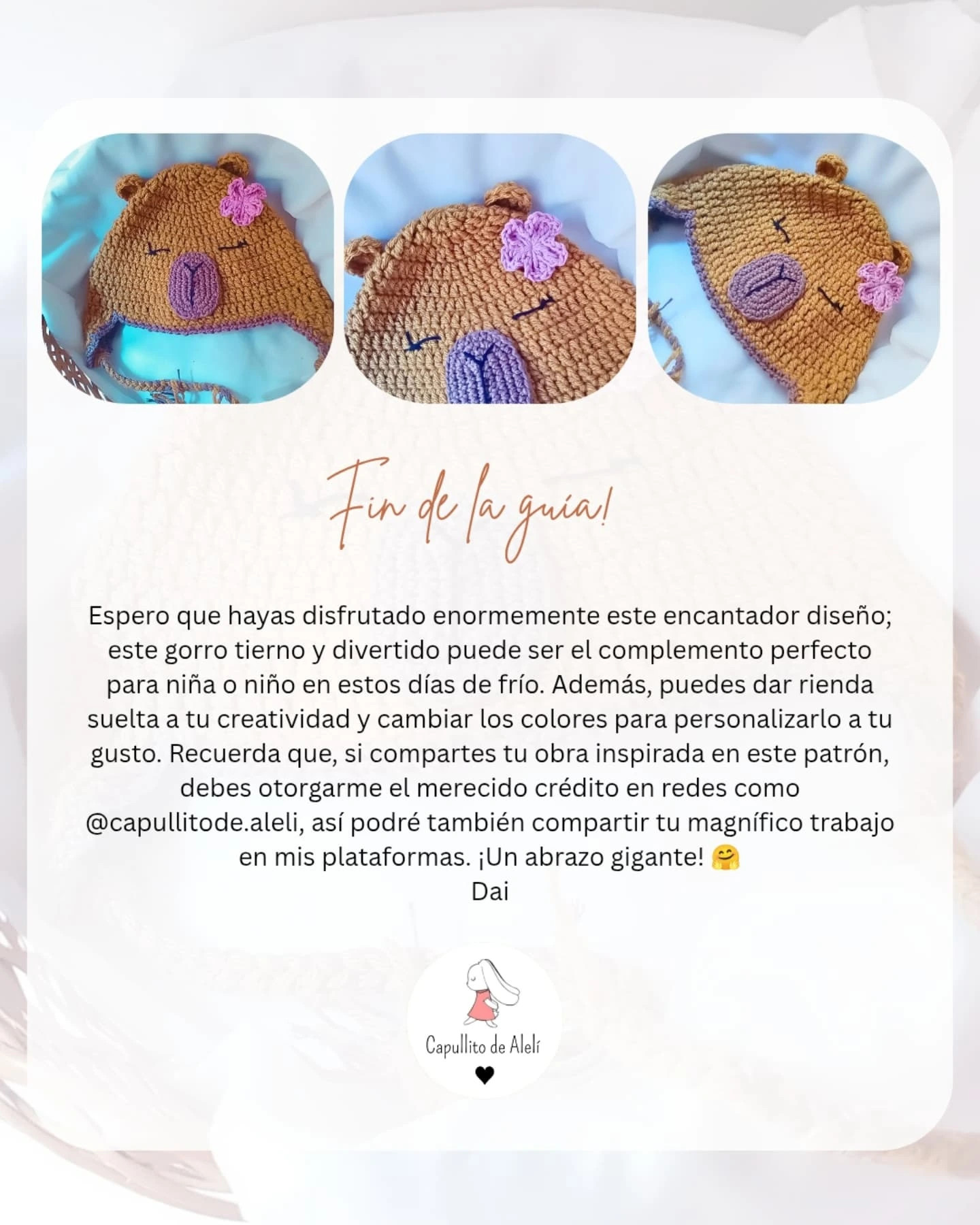 Gorro Capibara: Patrón de Crochet Gratis