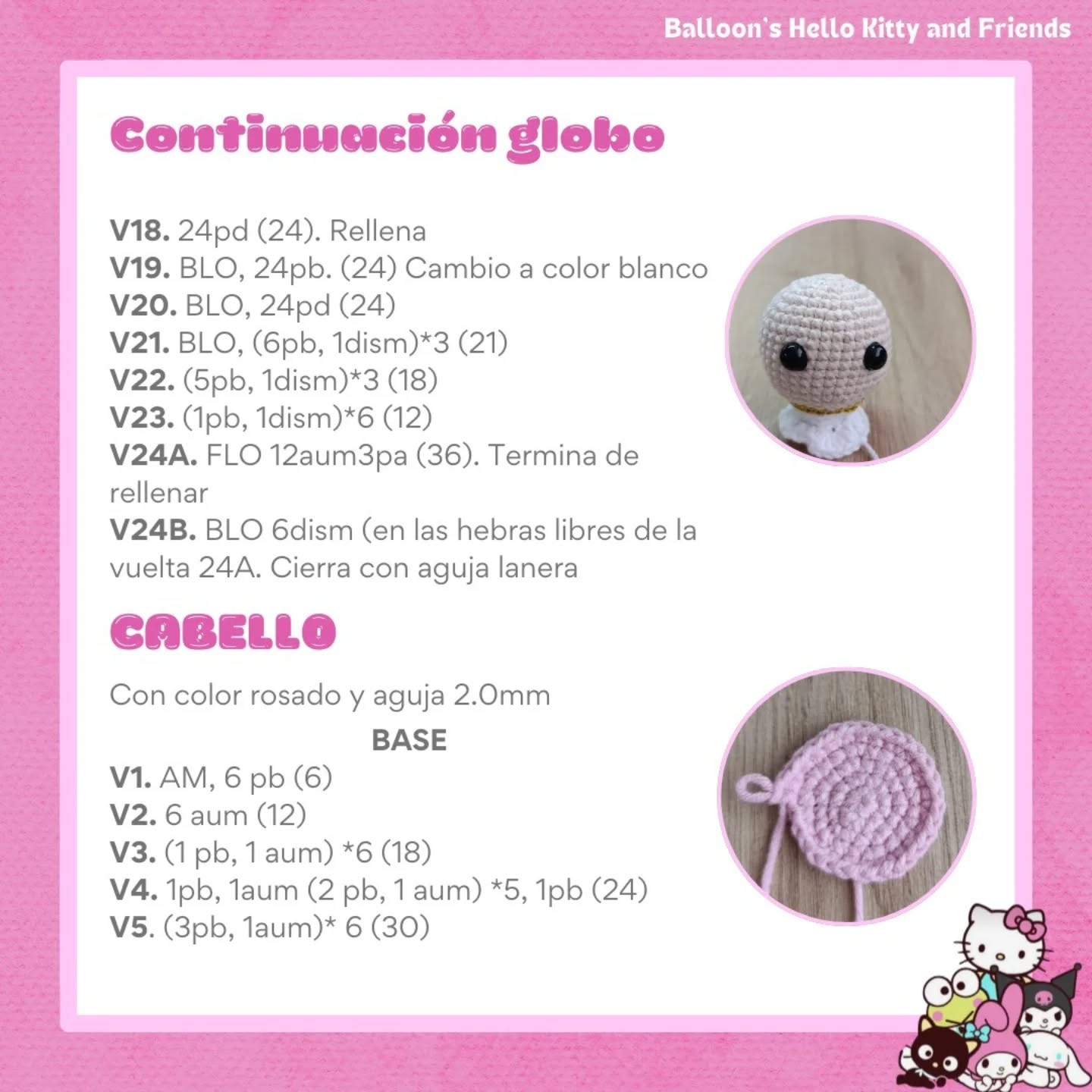Gráfico Amigurumi: Lala Balloon Hello Kitty