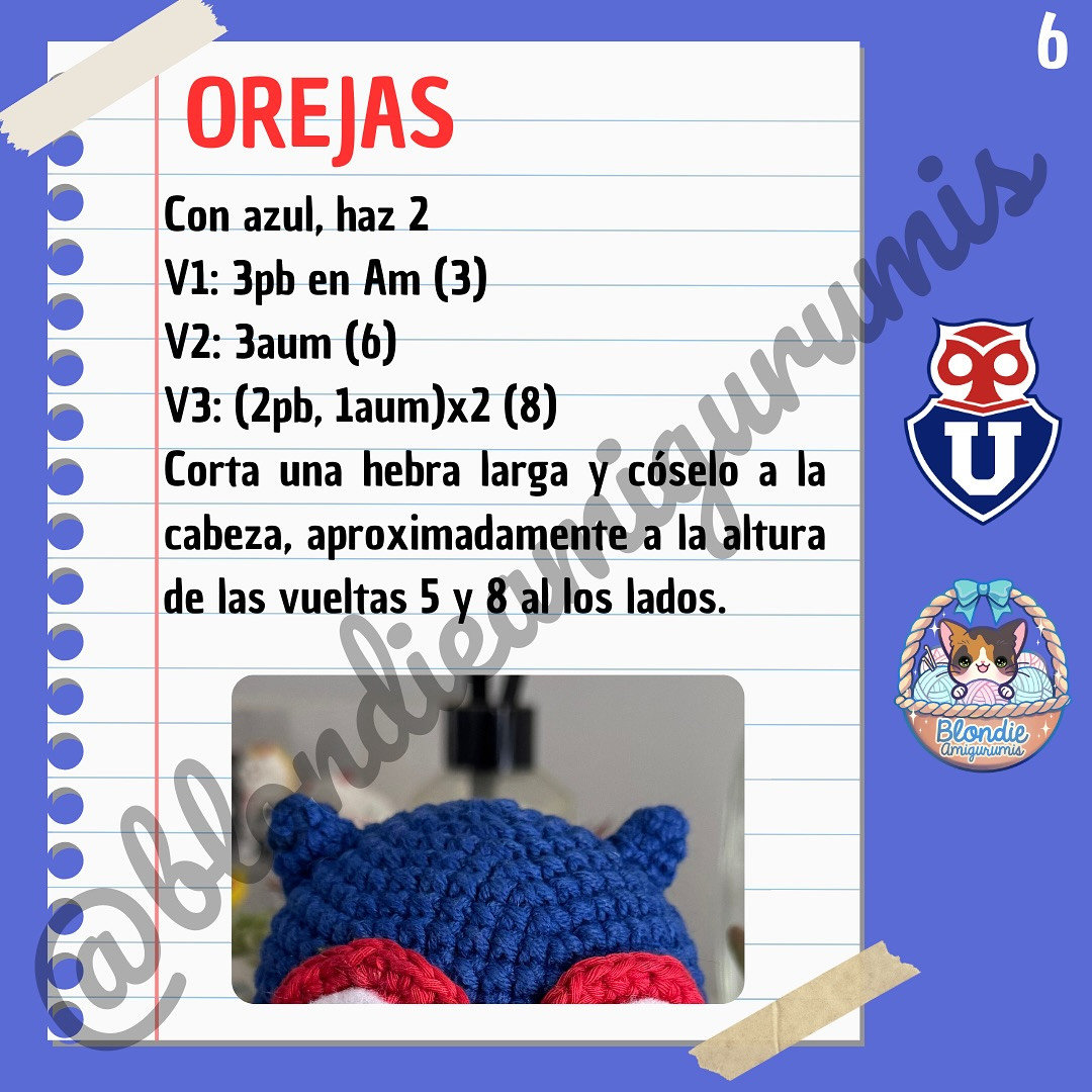 Gráfico Amigurumi: Lechuza "Chuncho" de la Universidad de Chile