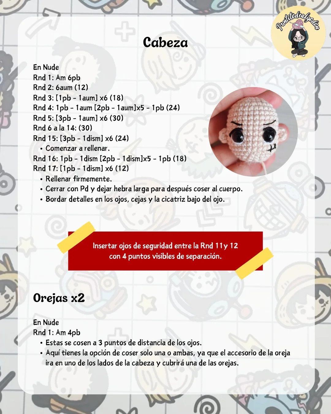 Gráfico Amigurumi Luffy Egghead