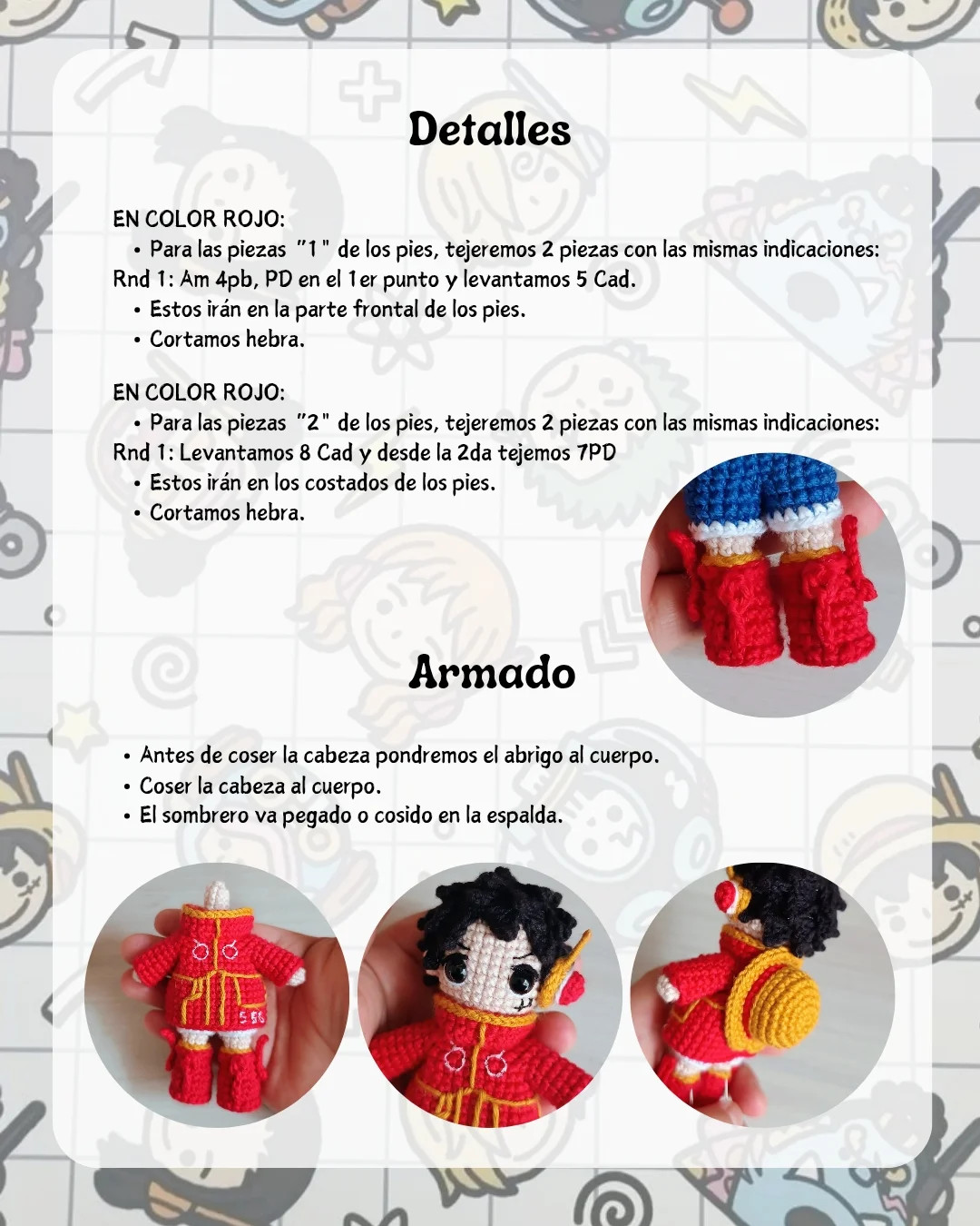 Gráfico Amigurumi Luffy Egghead