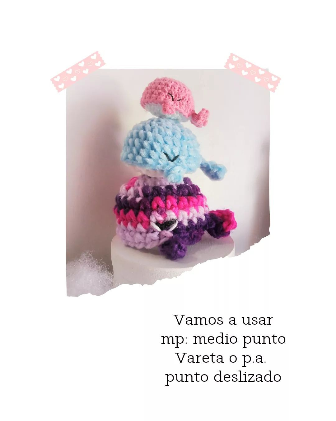 Gráfico de amigurumi: Ballena tierna en miniatura