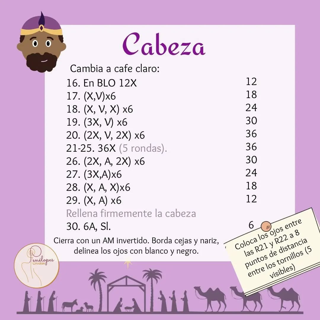 Gráfico de Amigurumi: Baltasar, el Rey Mago