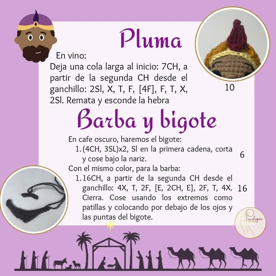 Gráfico de Amigurumi: Baltasar, el Rey Mago