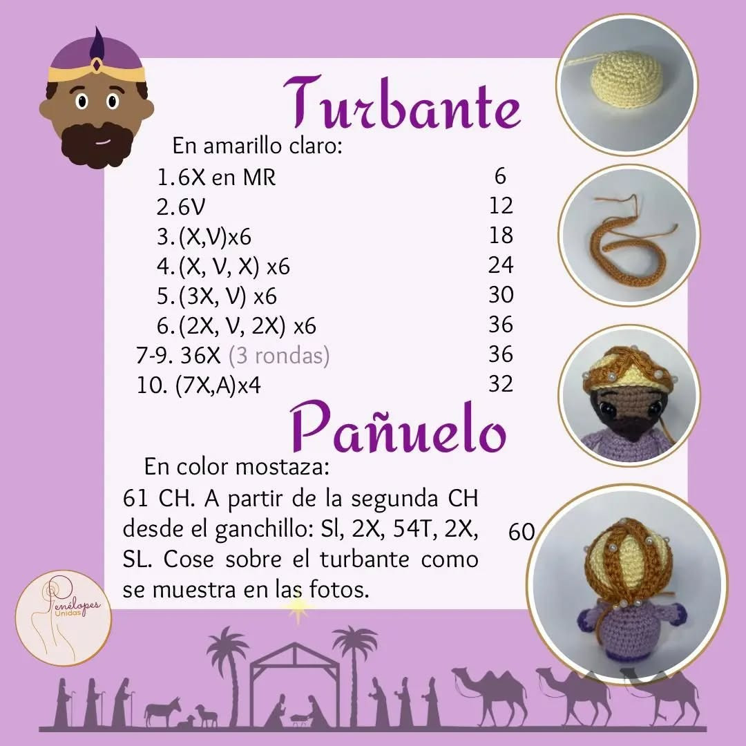 Gráfico de Amigurumi: Baltasar, el Rey Mago