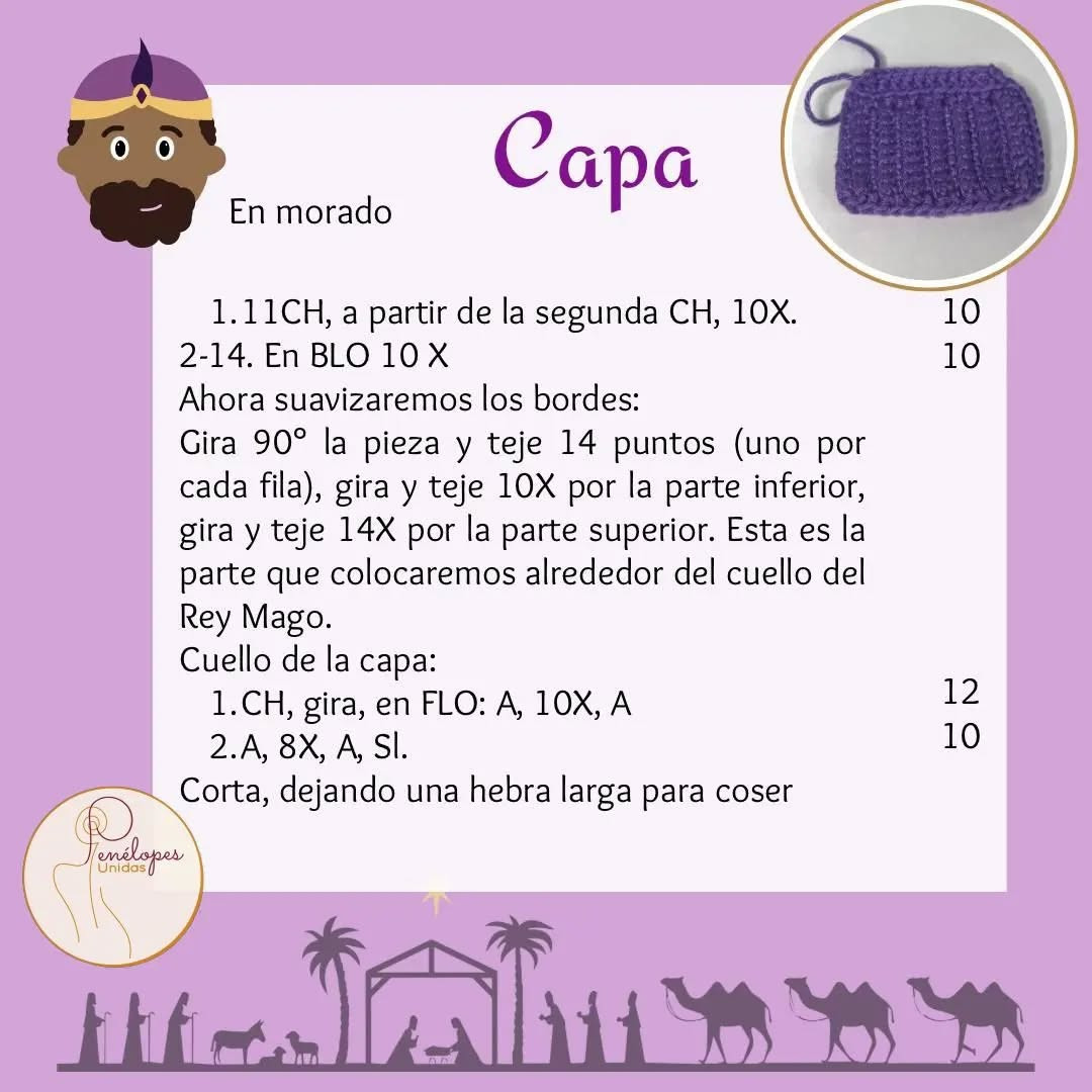 Gráfico de Amigurumi: Baltasar, el Rey Mago
