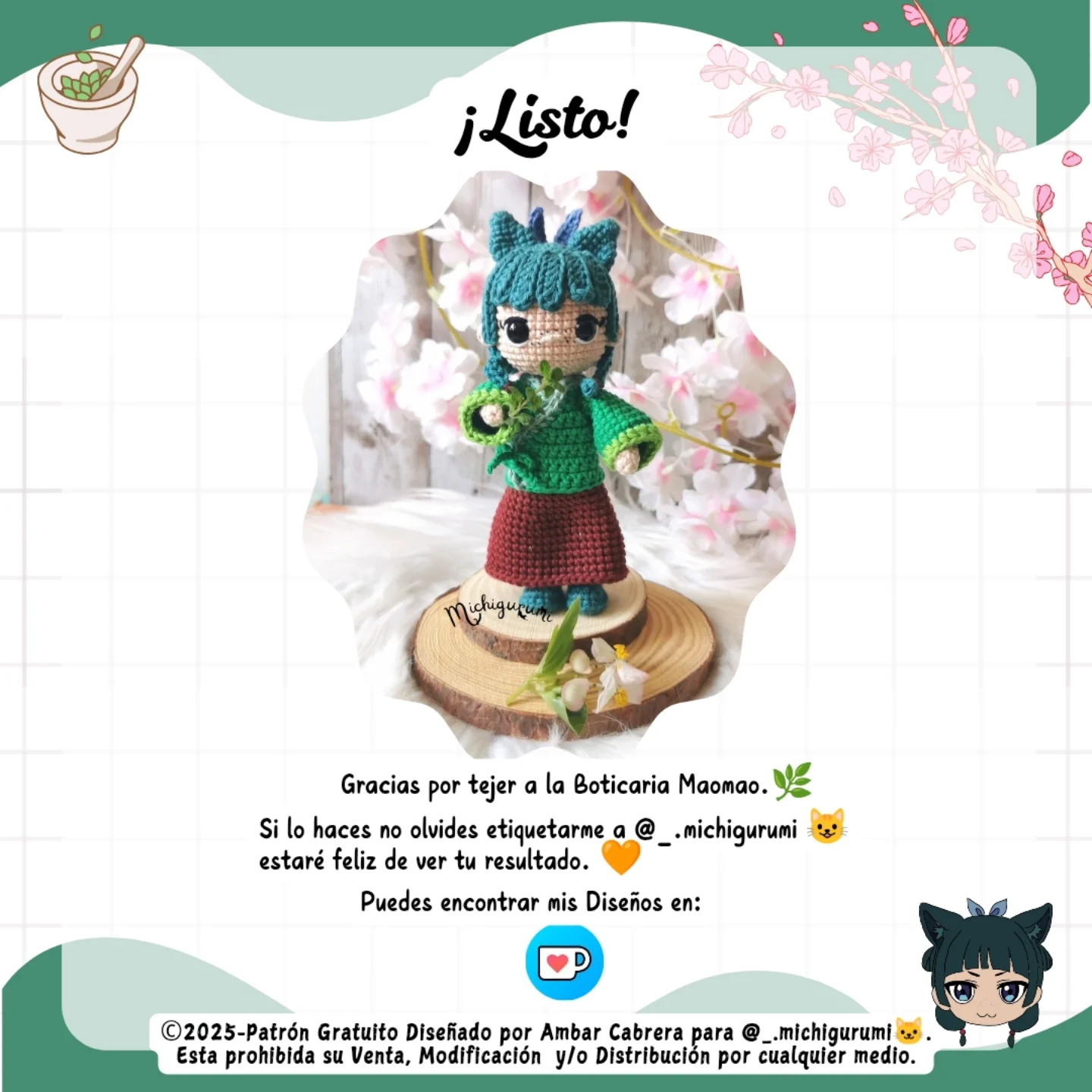 Gráfico de Amigurumi Boticaria: Guía de Crochet Gratis