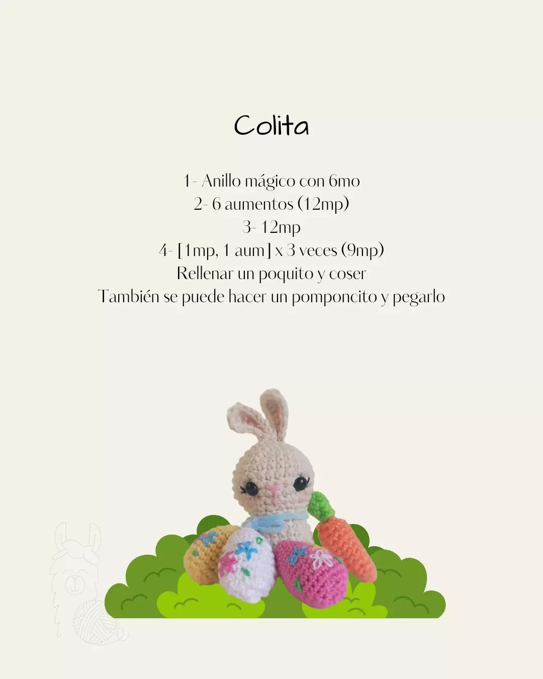 Gráfico de Amigurumi: Conejito con Zanahoria