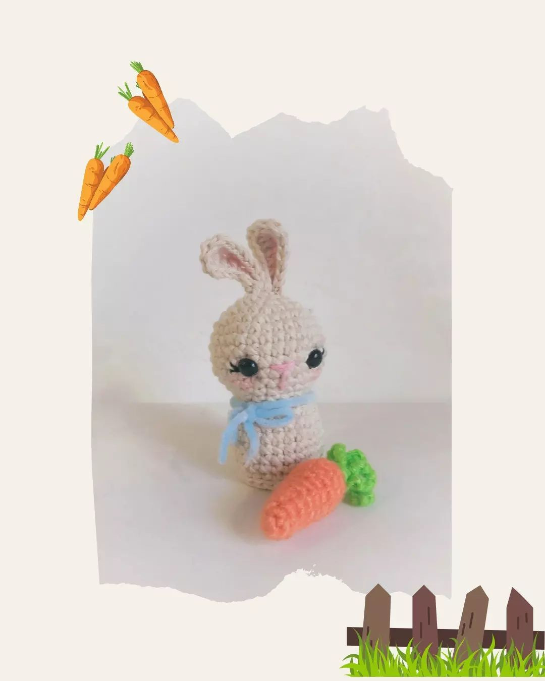 Gráfico de Amigurumi: Conejito con Zanahoria