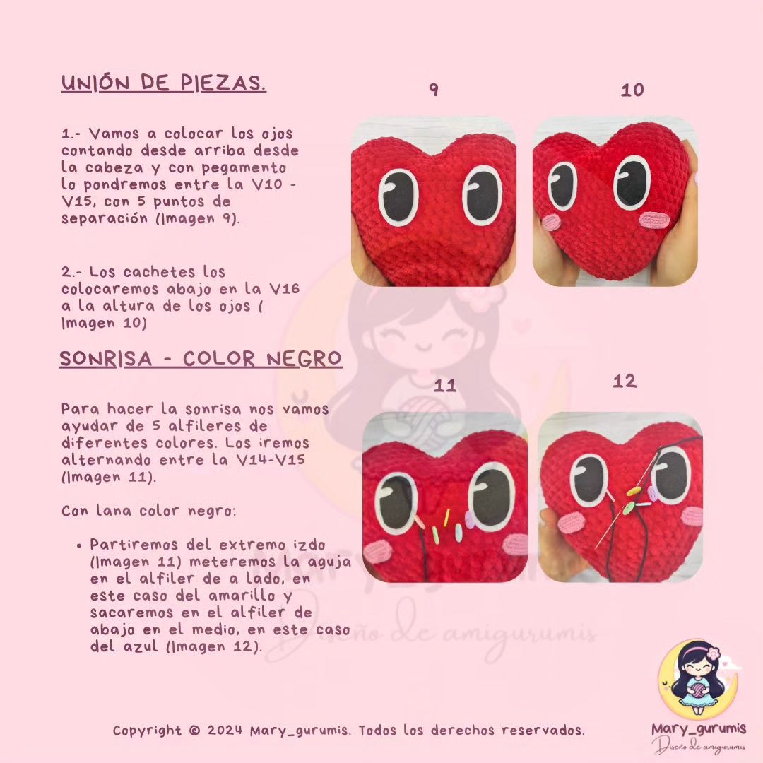 Gráfico de amigurumi: Corazón de algodón gratis