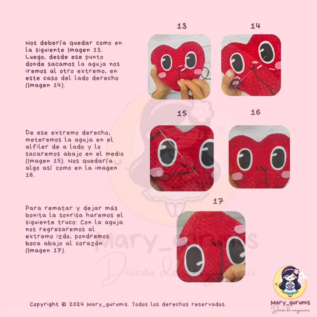 Gráfico de amigurumi: Corazón de algodón gratis