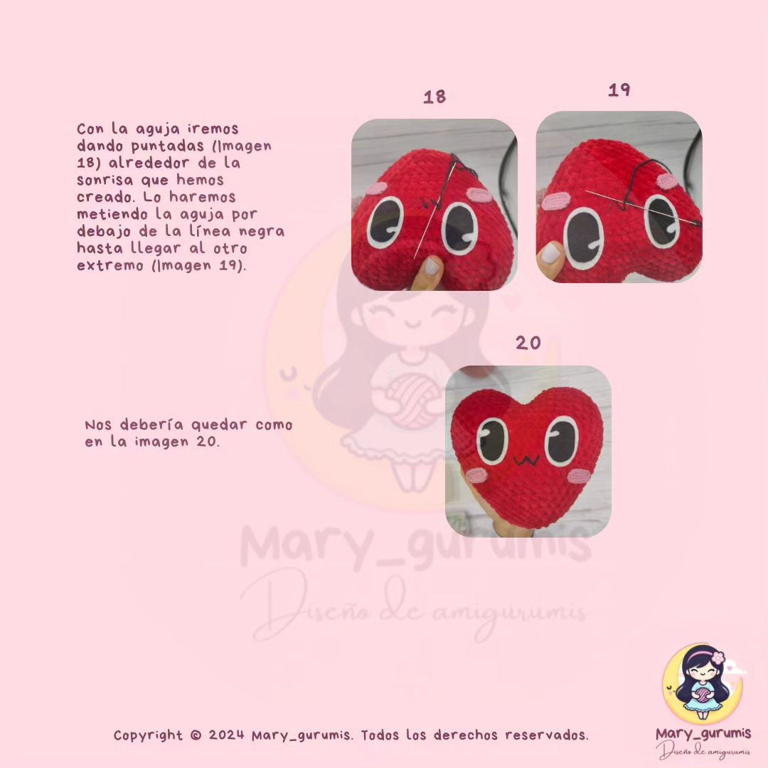 Gráfico de amigurumi: Corazón de algodón gratis