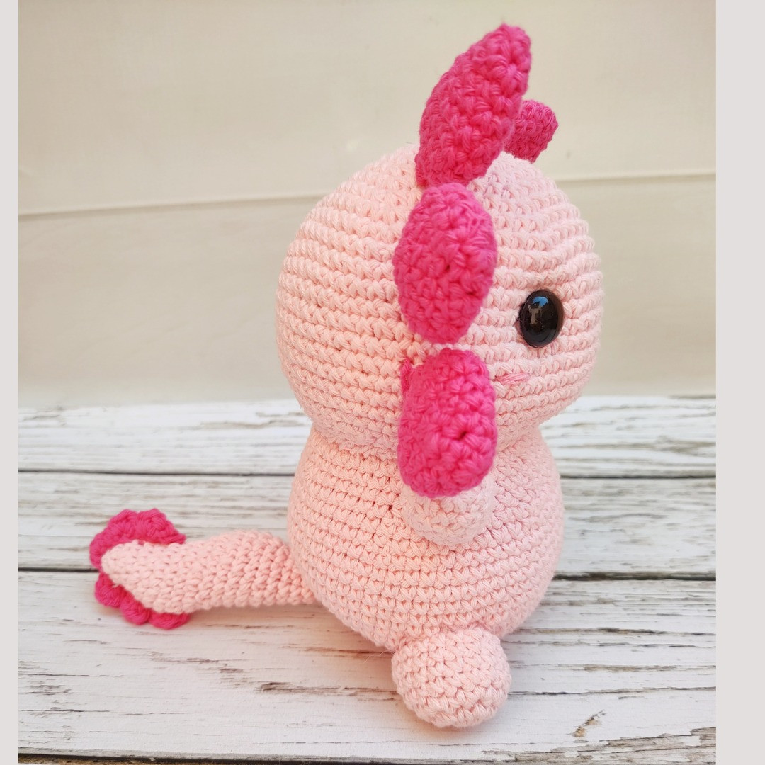 Gráfico de amigurumi de axolotl rosa