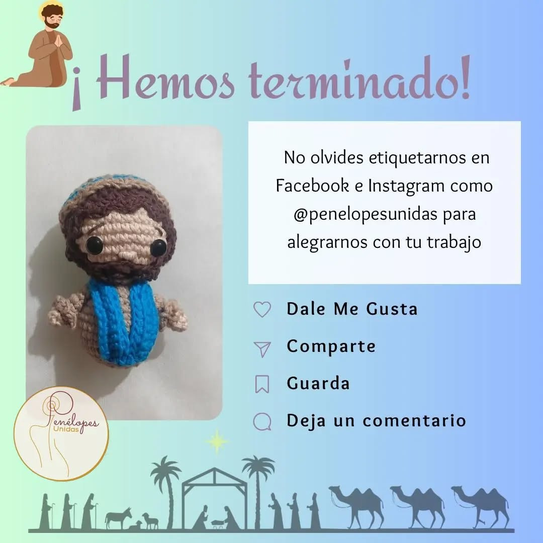 Gráfico de amigurumi de José para Navidad