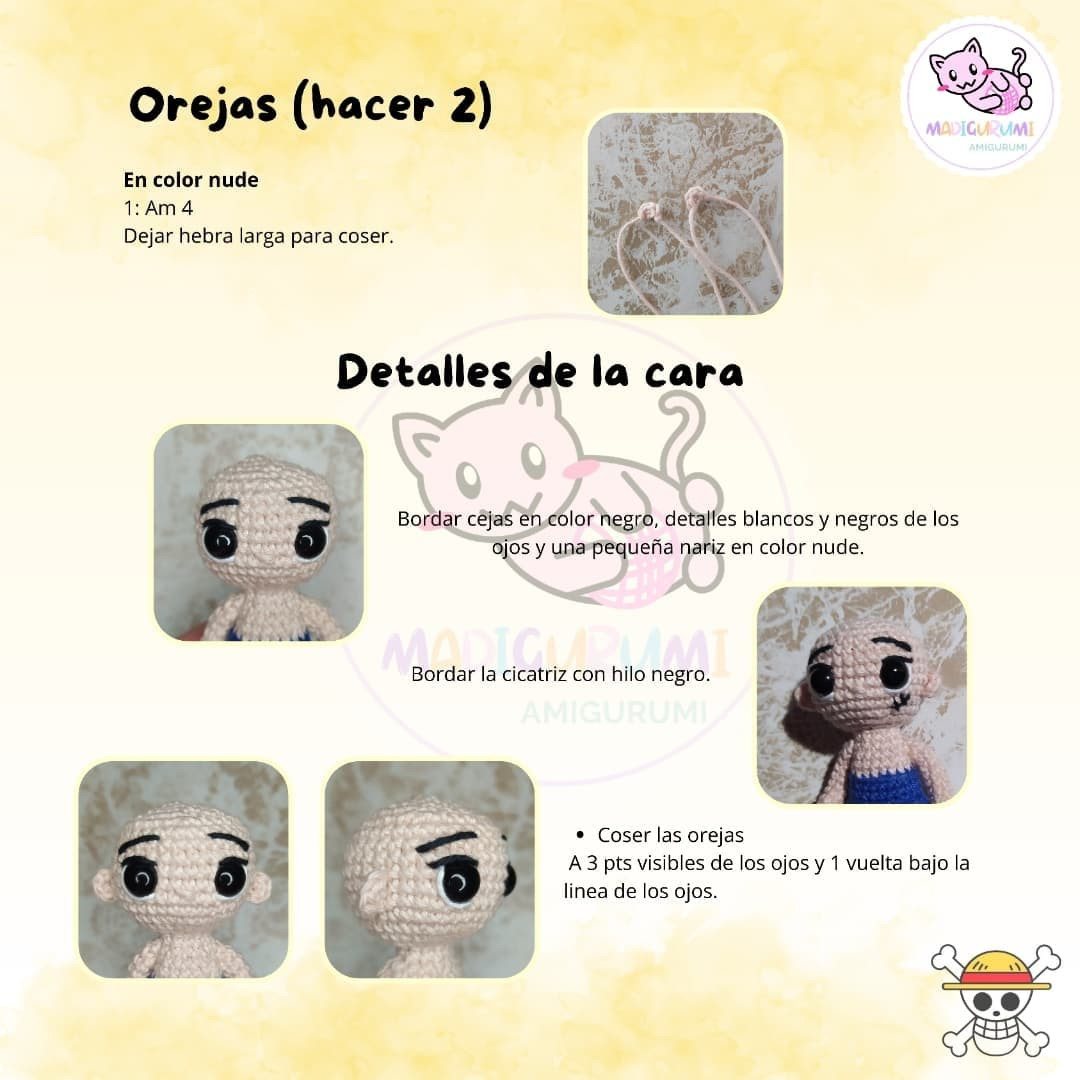 Gráfico de Amigurumi de Luffy