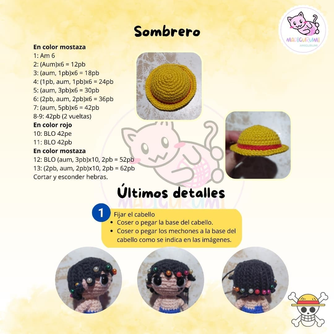 Gráfico de Amigurumi de Luffy