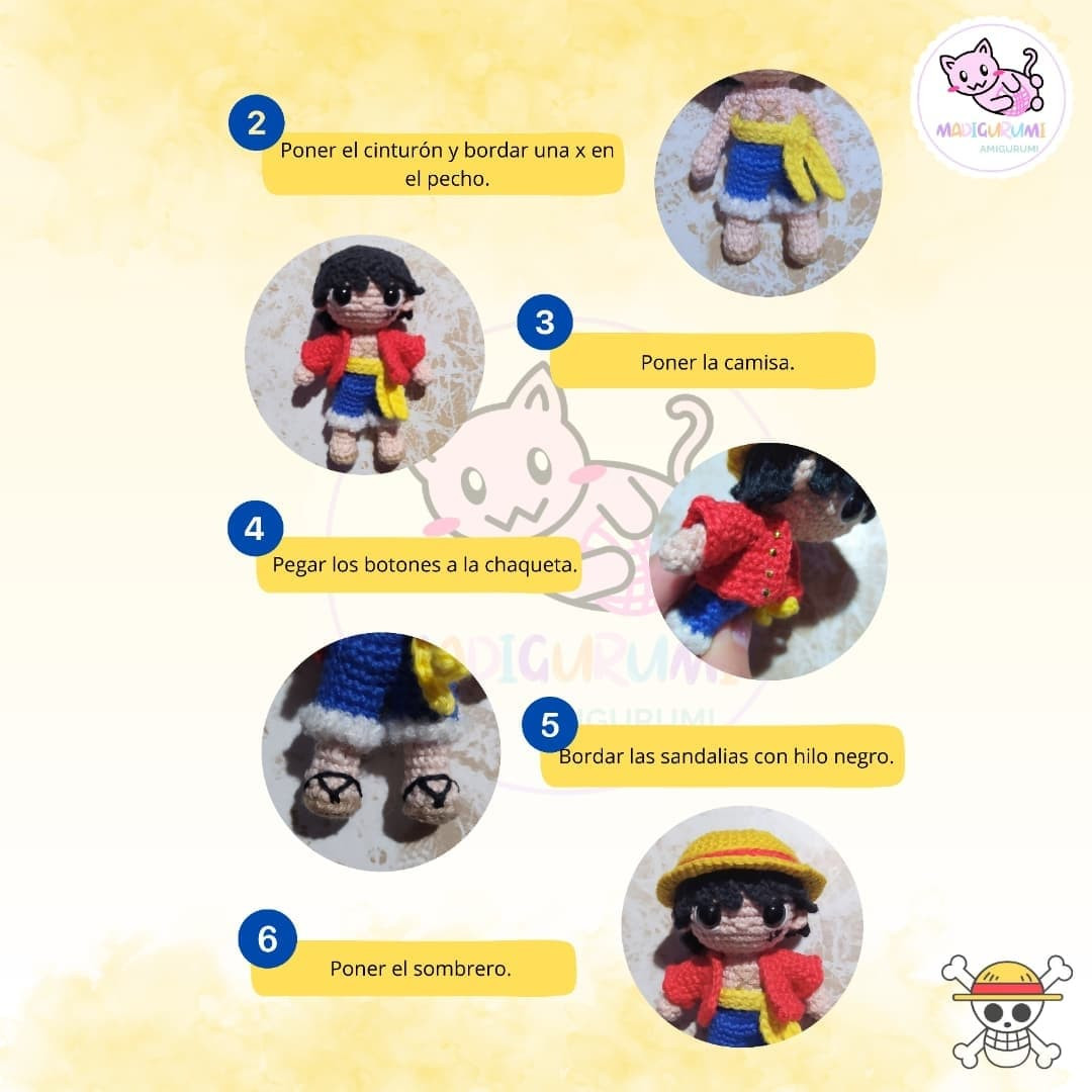 Gráfico de Amigurumi de Luffy