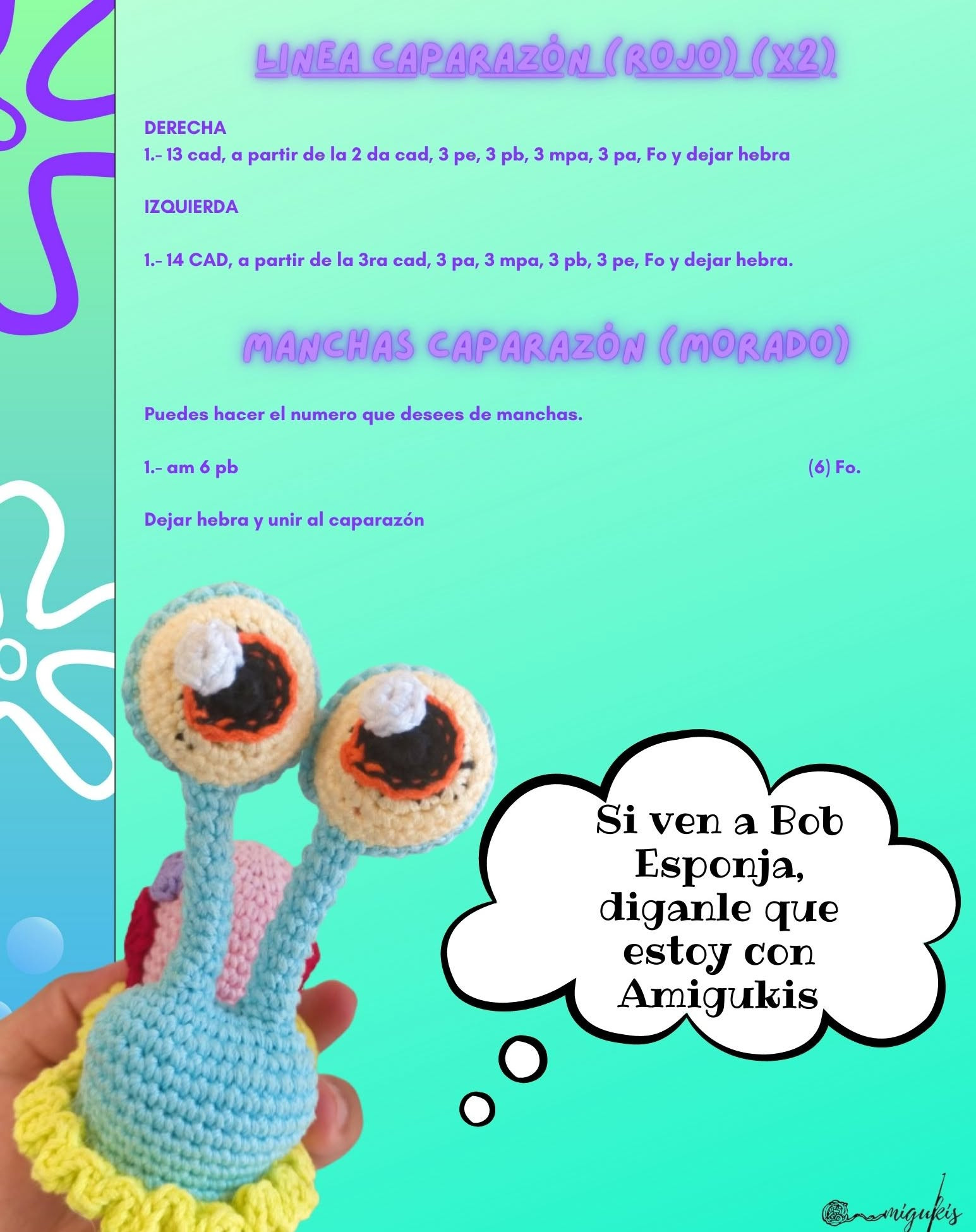 Gráfico de amigurumi Gary: Patrón de crochet gratis