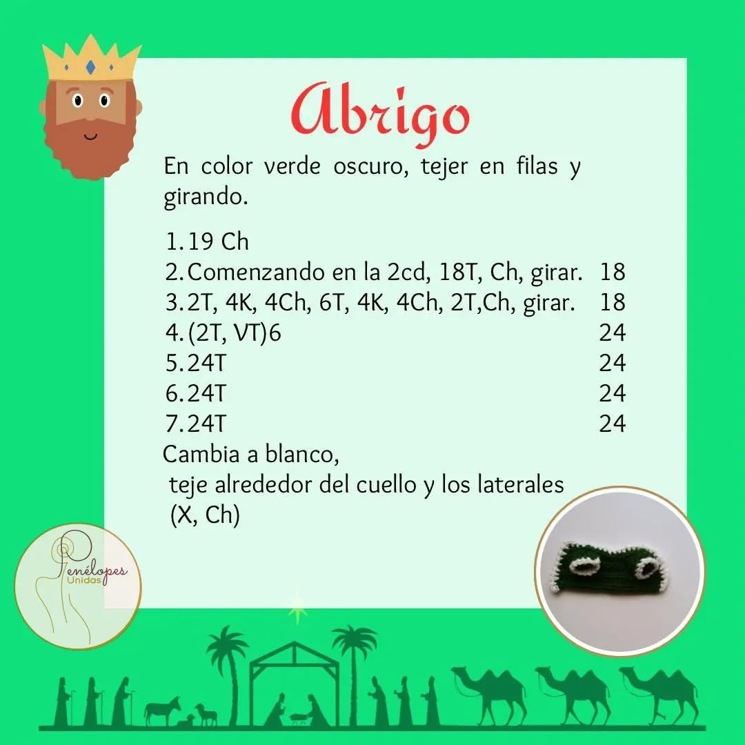 Gráfico de amigurumi: Gaspar, el rey mago.