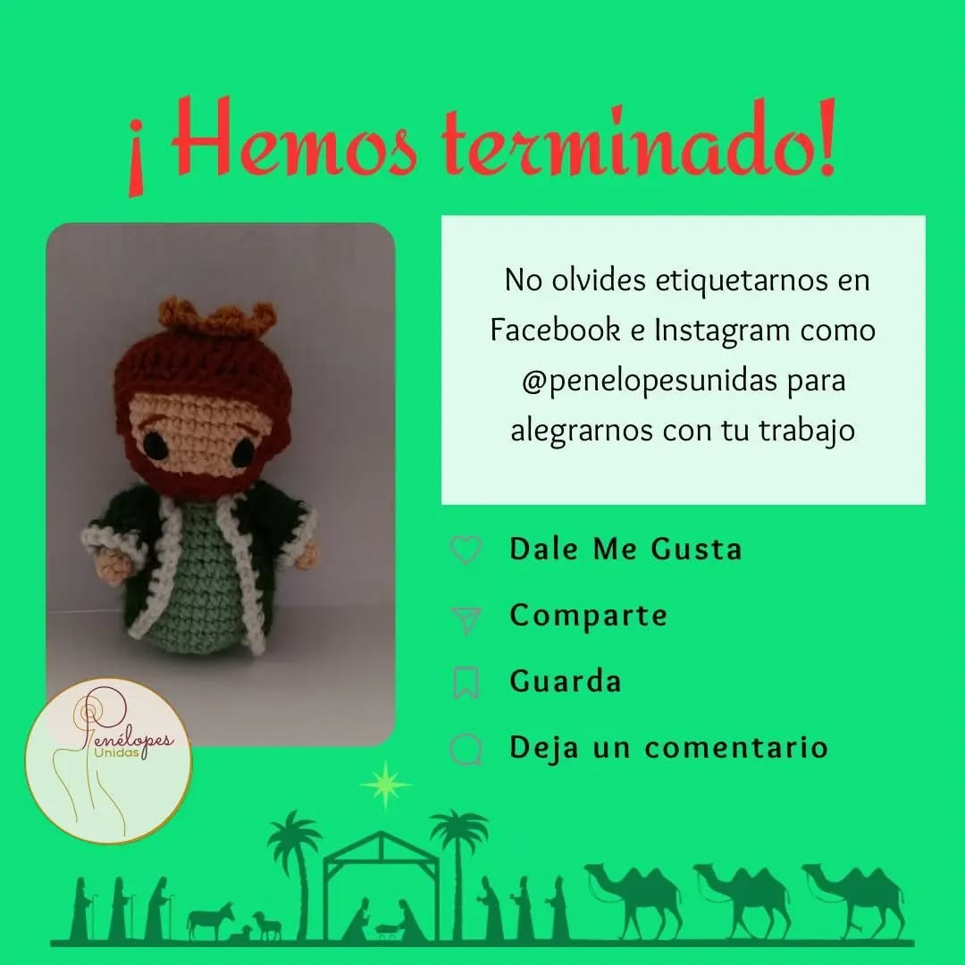 Gráfico de amigurumi: Gaspar, el rey mago.