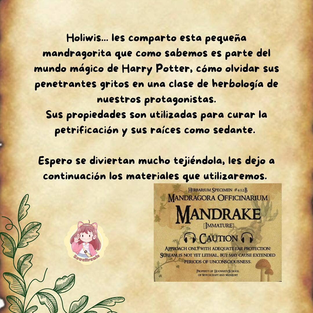 Gráfico de amigurumi: Mandragola