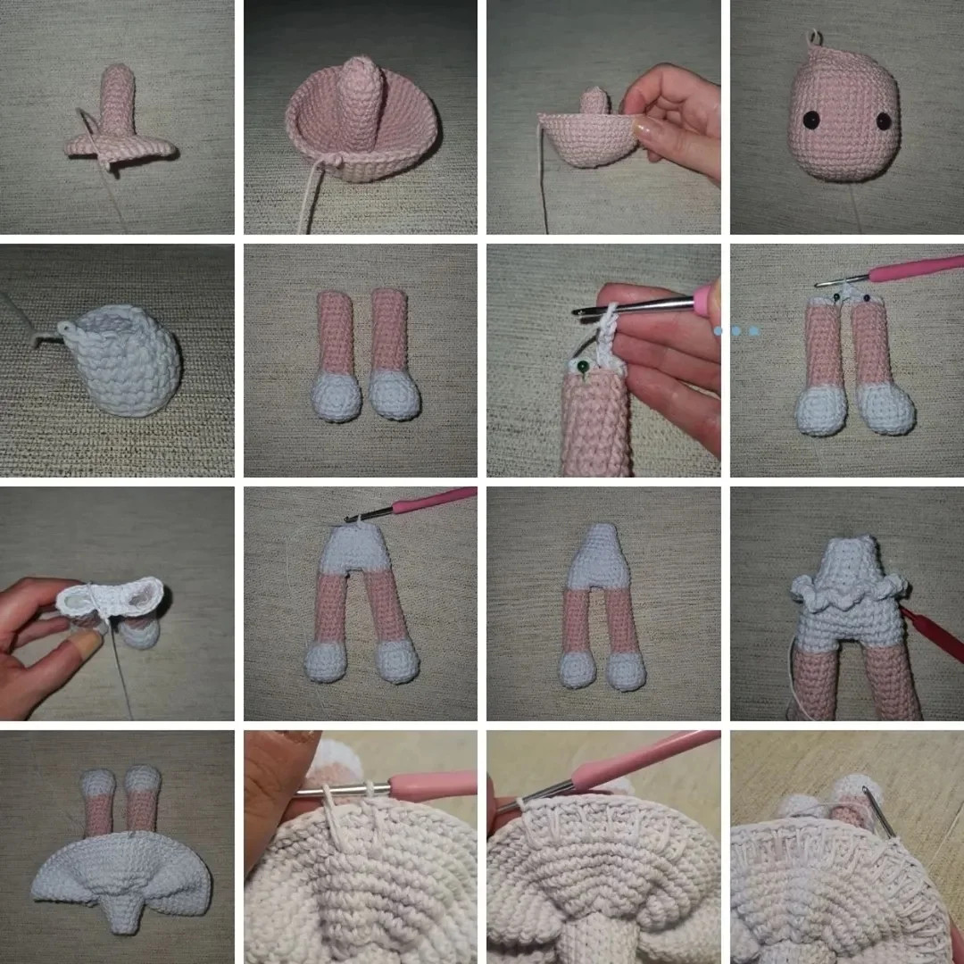 Gráfico de amigurumi: Muñeca tierna a crochet