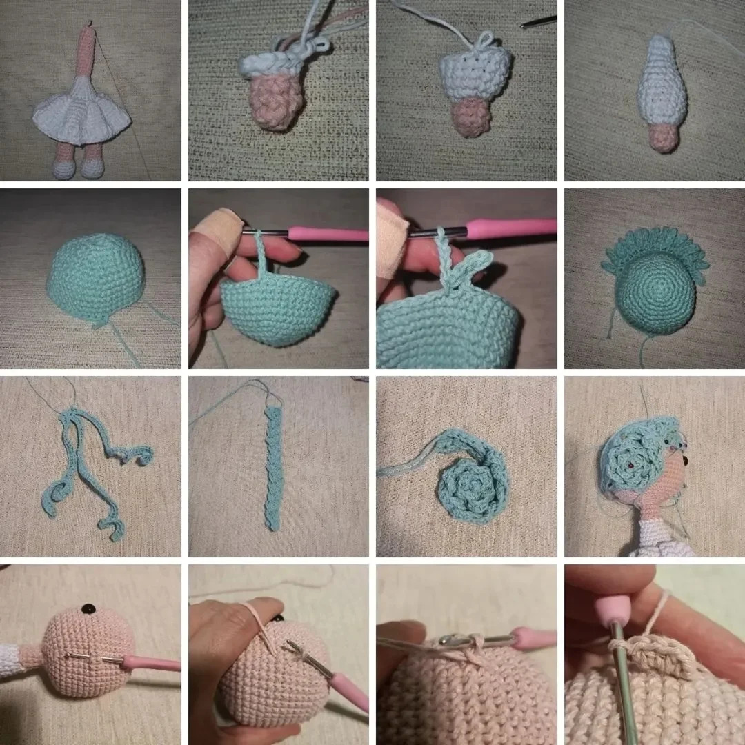 Gráfico de amigurumi: Muñeca tierna a crochet