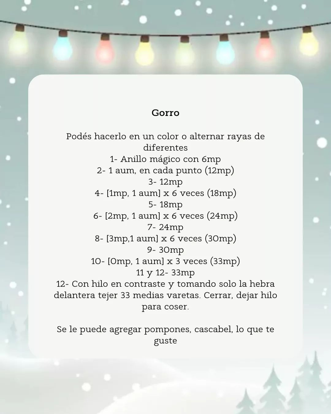 Gráfico de amigurumi navideño: duende tierno.