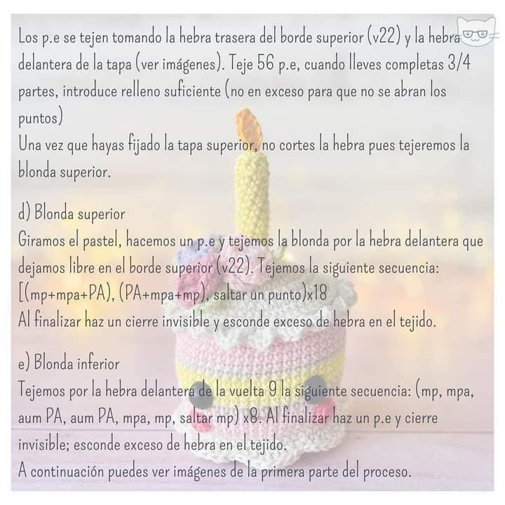 Gráfico de Amigurumi Pastel de Cumpleaños
