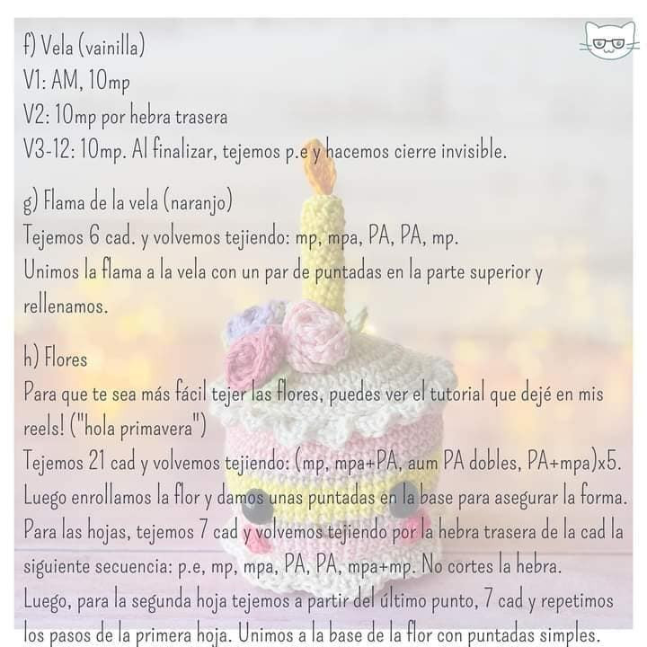 Gráfico de Amigurumi Pastel de Cumpleaños