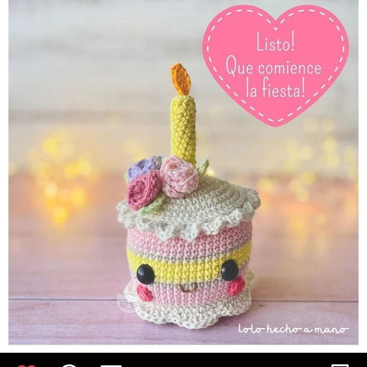 Gráfico de Amigurumi Pastel de Cumpleaños