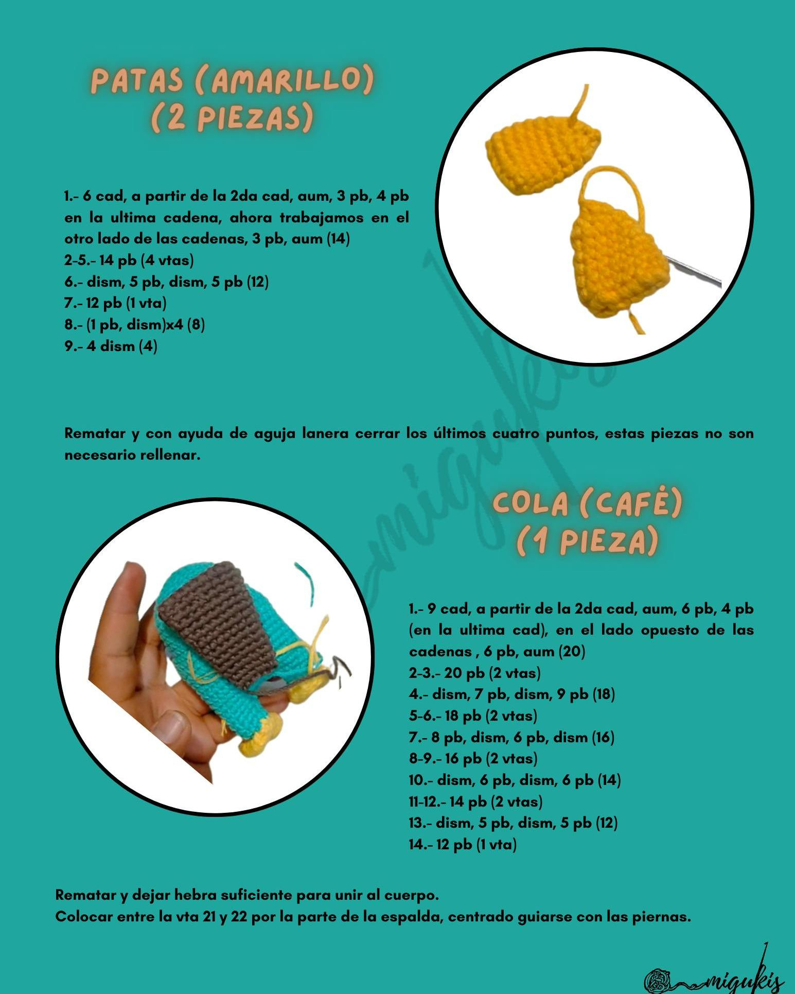 Gráfico de Amigurumi Perry el Ornitorrinco