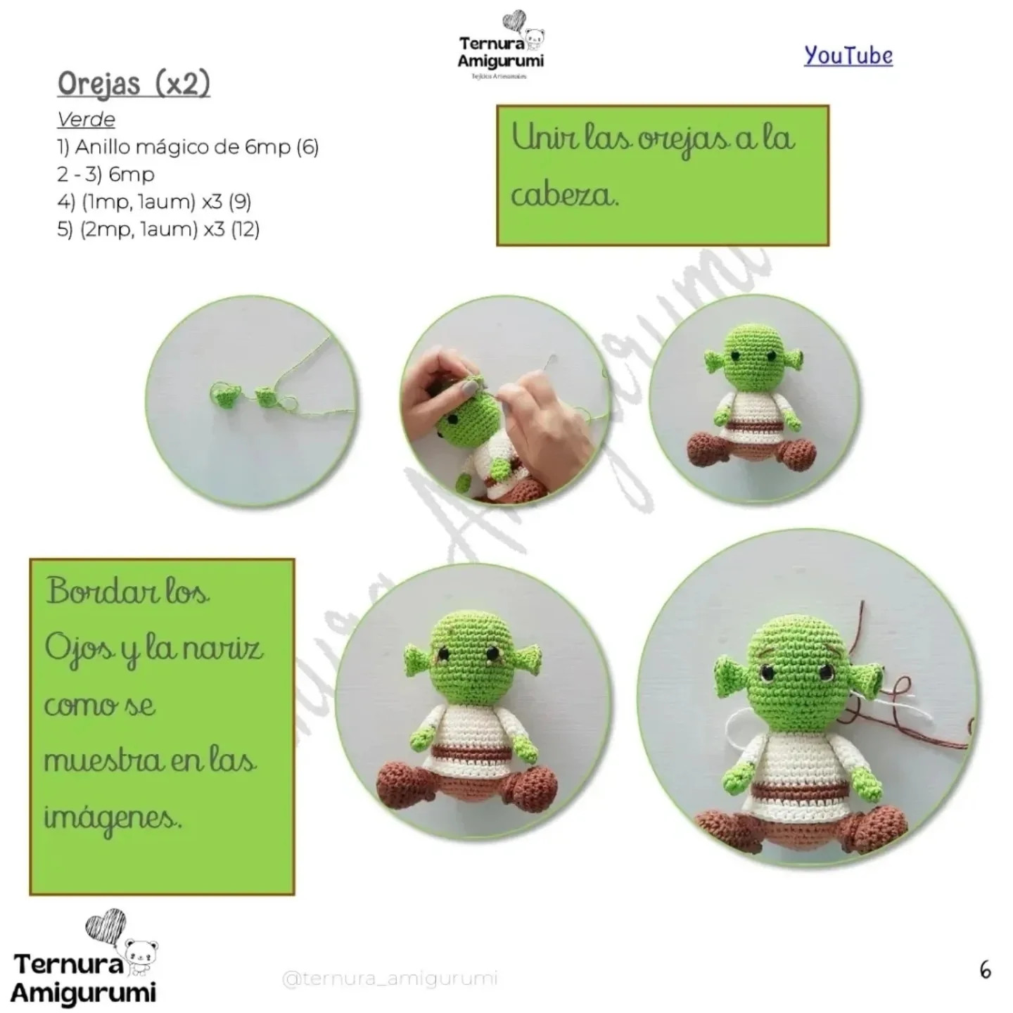 Gráfico de Amigurumi Shrek: Crea tu propio ogro