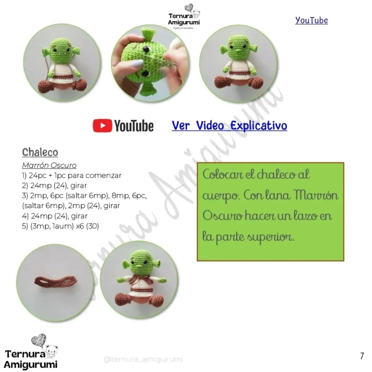 Gráfico de Amigurumi Shrek: Crea tu propio ogro