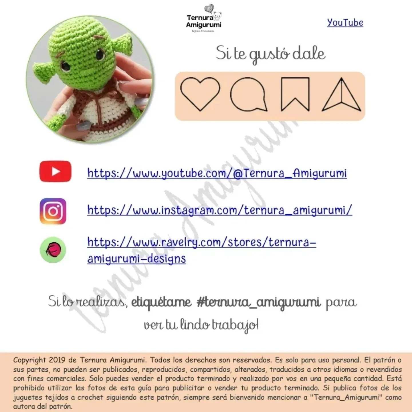 Gráfico de Amigurumi Shrek: Crea tu propio ogro